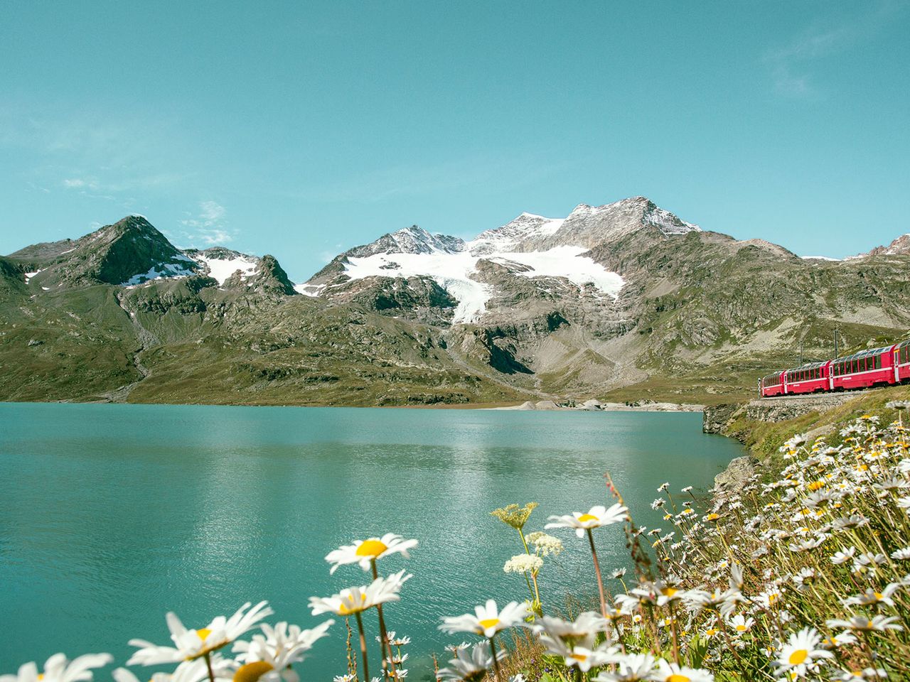 Landschaftspanorama aus dem Bernina Express