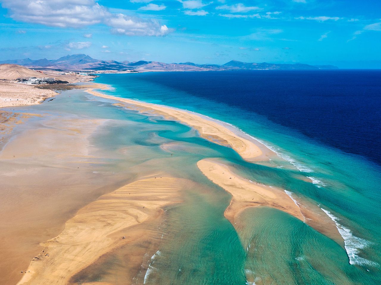 Blick auf die Lagune der Playa de Sotavento de Jandía