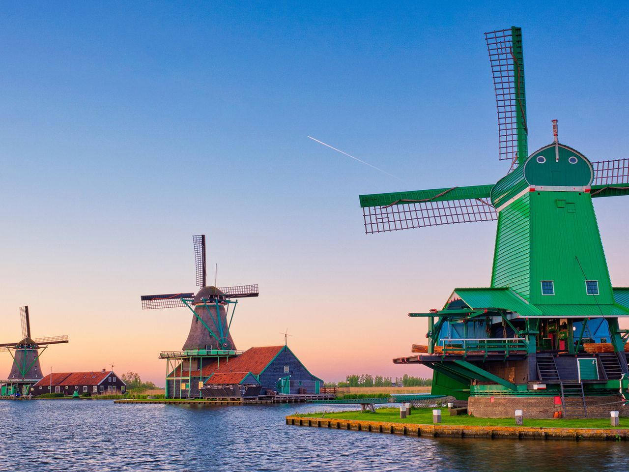 Windmühlen in Zaandam, Niederlanden