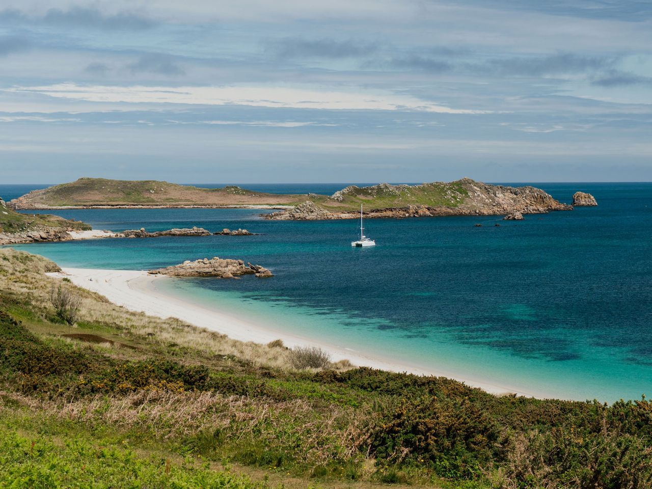 Boot vor der Küste von St. Martin's, Isles of Scilly