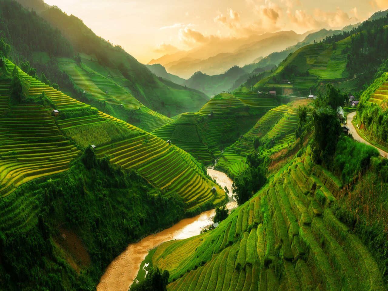 Reisterrassen in Mu Cang Chai, Vietnam