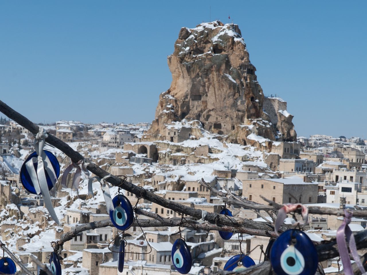 Blick auf Ortahisar in Kappadokien, Türkei
