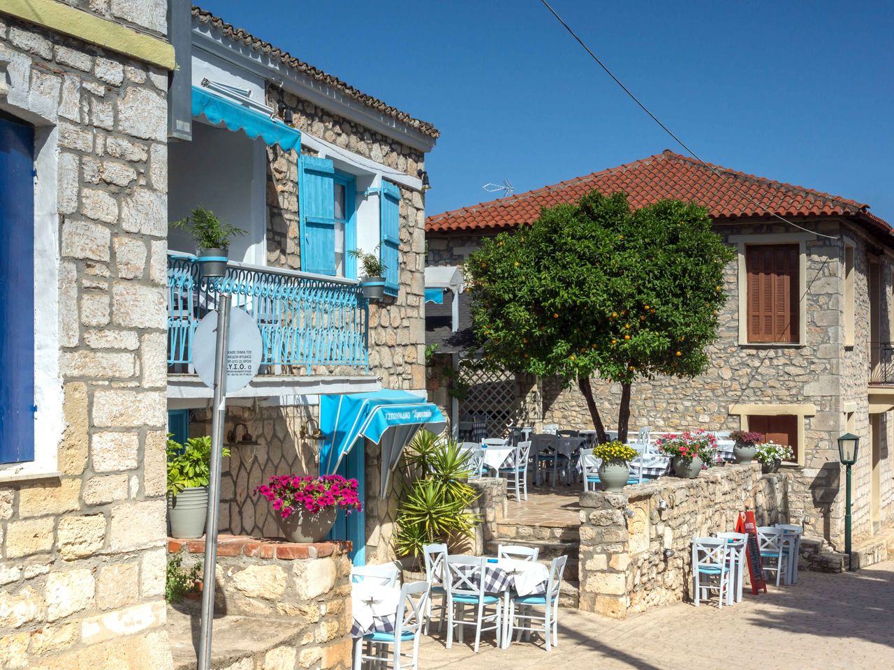 Dorf Áfitos auf Chalkidiki, Griechenland