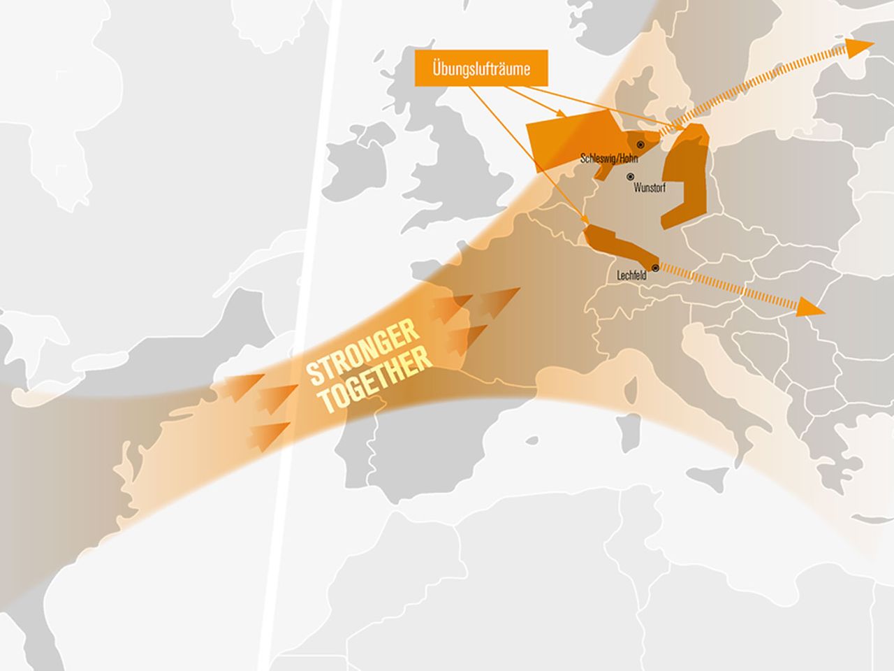 Grafik der Luftkorridore der Bundeswehr