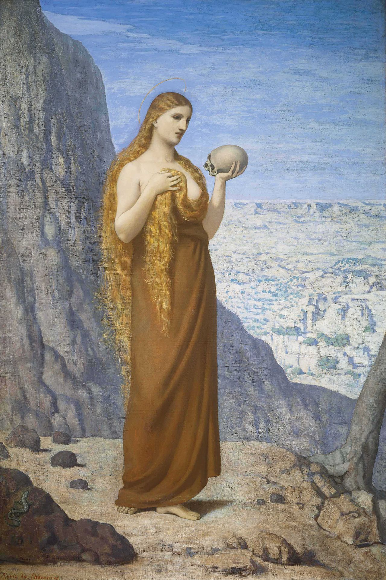 Pierre Puvis de Chavannes' „Maria Magdalena in der Wüste“ (Madeleine à la Sainte-Baume), 1869