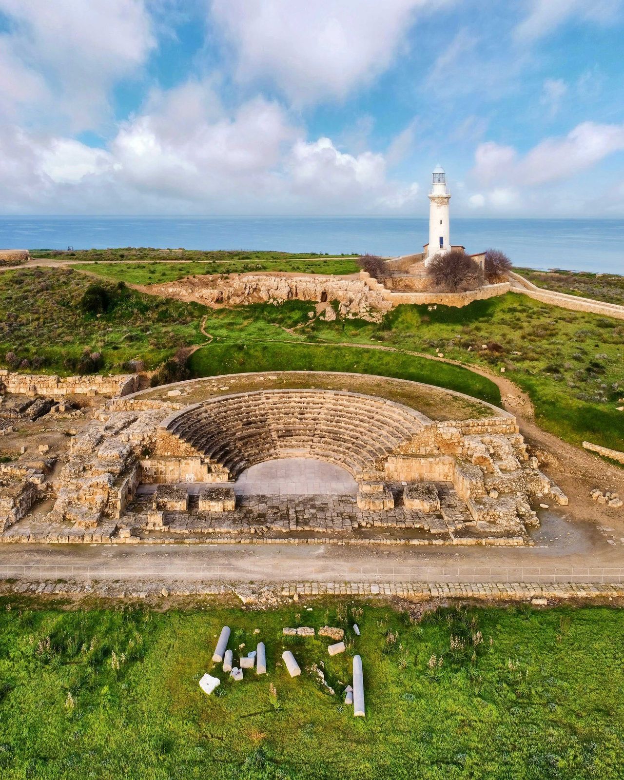 Königsgraeber Nea Paphos, Zypern, Luftaufnahme