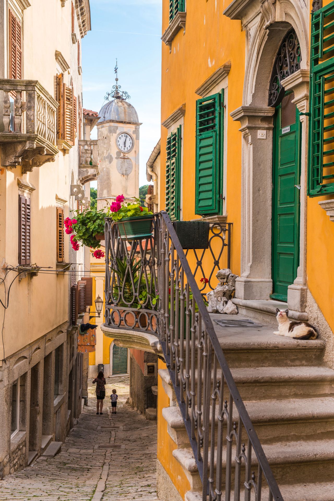 Gasse in Labin, Istrien 