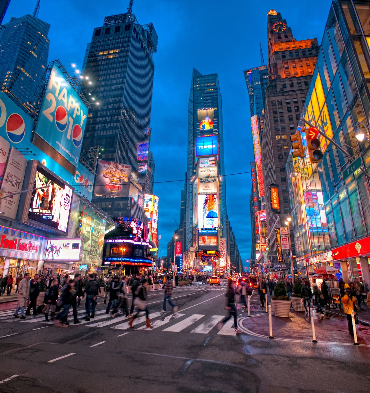 Times Square am Abend, D&auml;mmerung