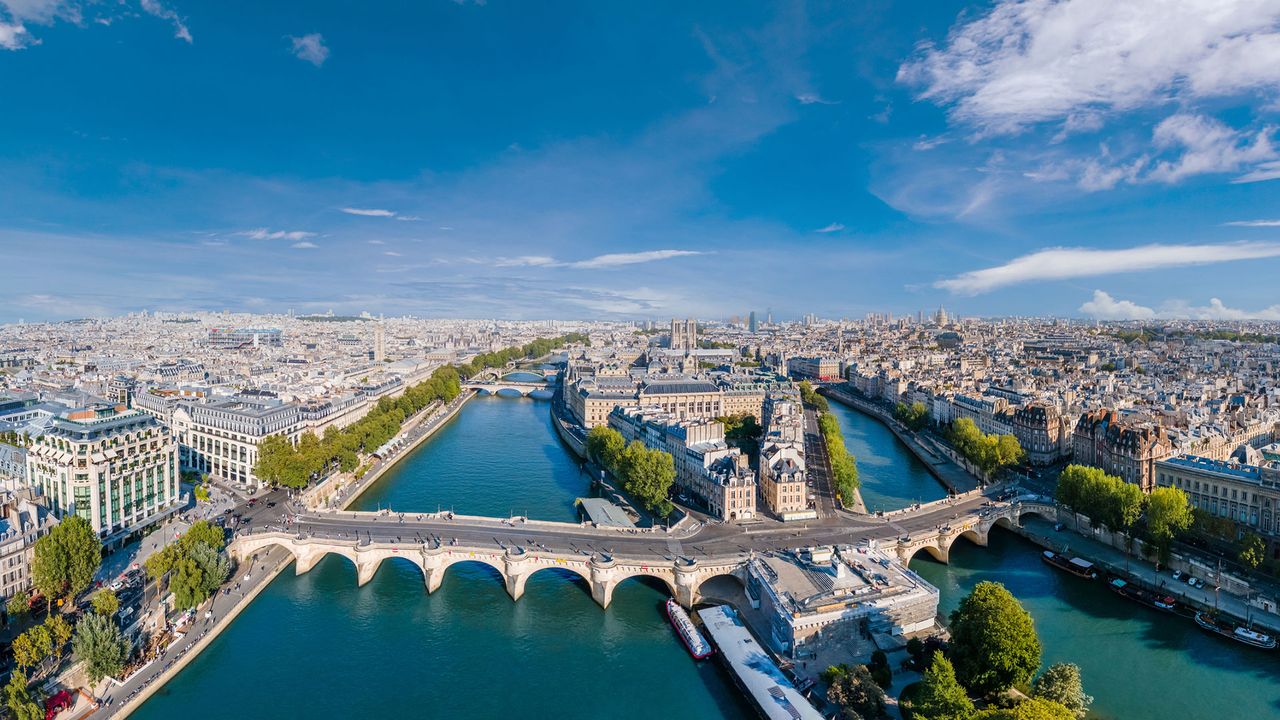 Luftaufnahme der Île de la Cité in Paris
