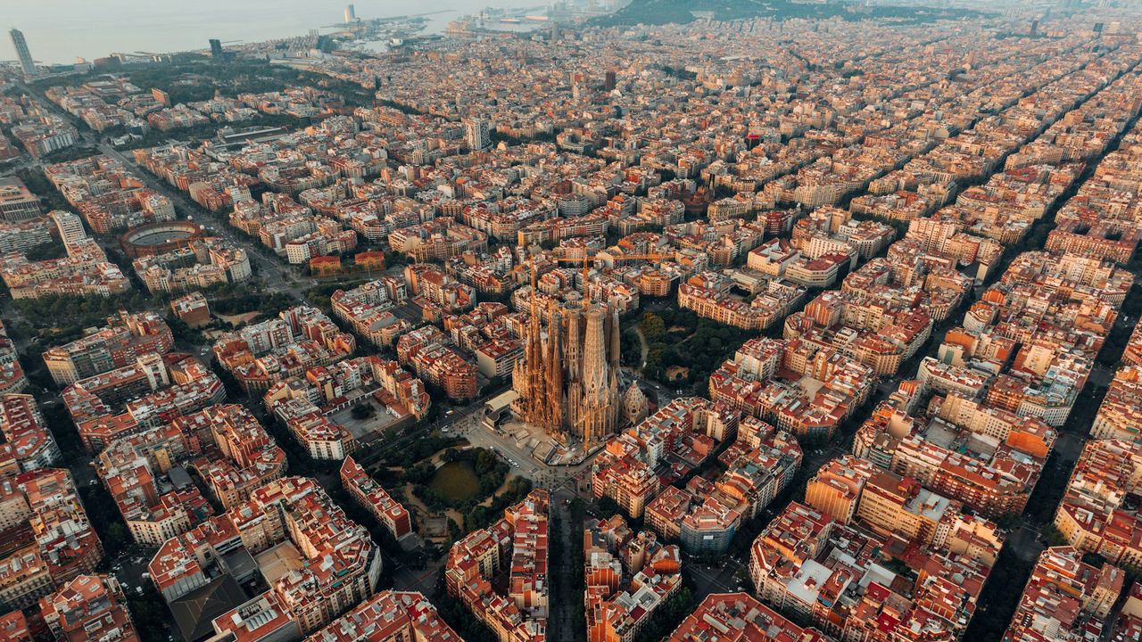 Blick auf das Viertel Eixample, Barcelona