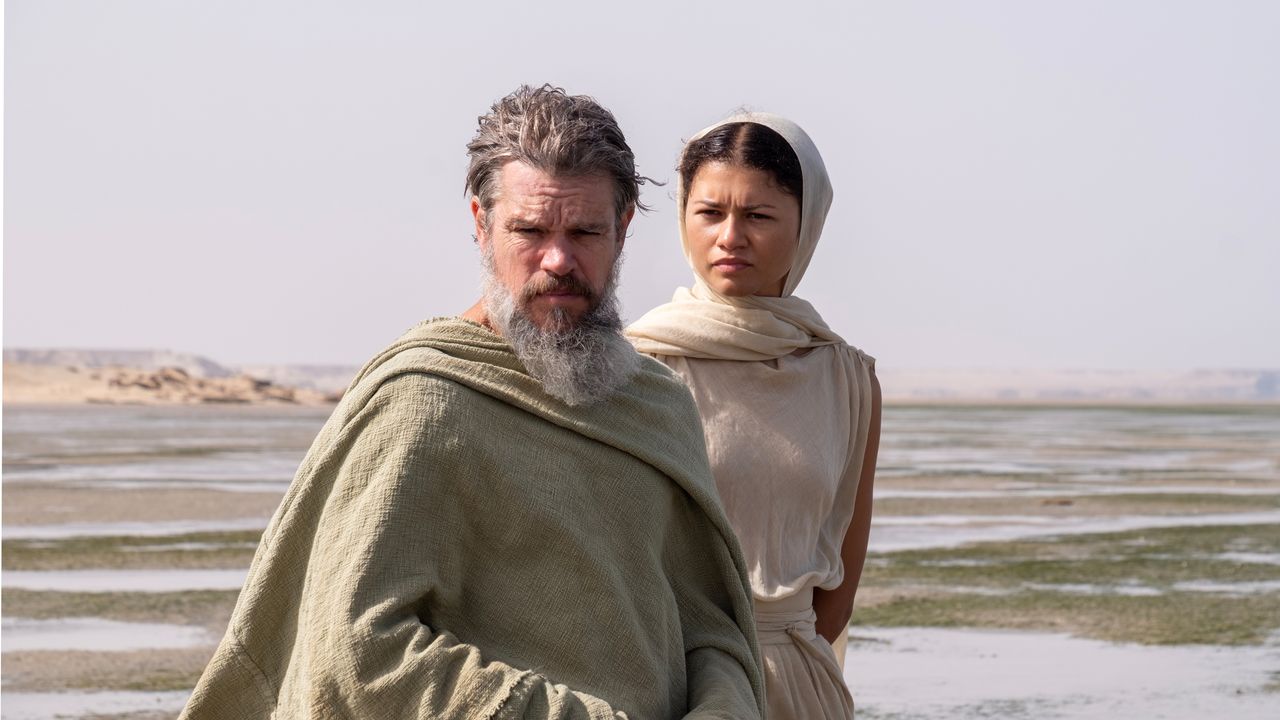 Odysseus (Matt Damon) und Athene (Zendaya) bei &bdquo;Die Odyssee&ldquo;