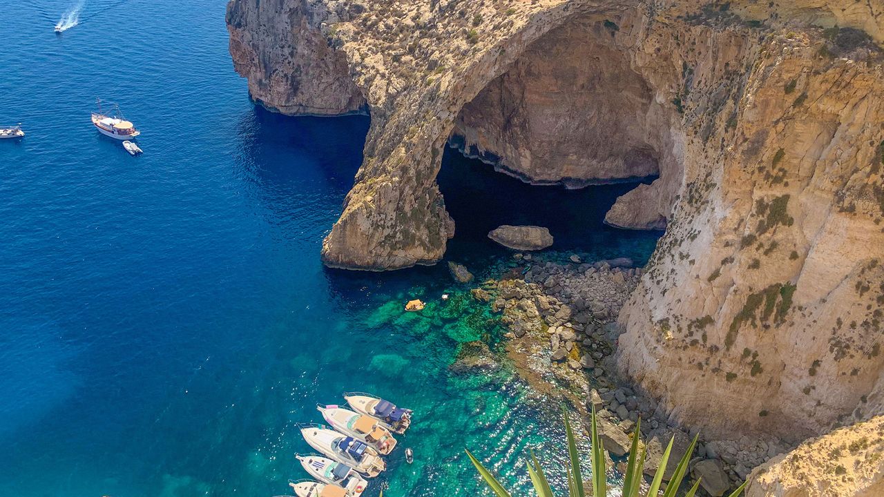 Die Blaue Grotte auf Malta, Blick von oben 