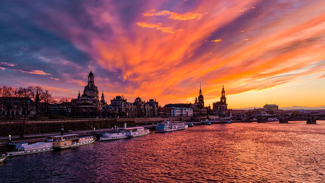 Sonnenuntergang in Dresden