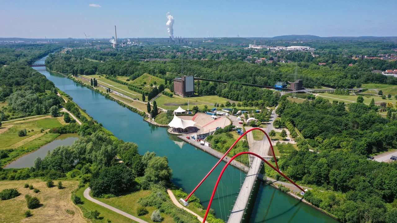 Blick auf den Nordsternpark in Gelsenkirchen