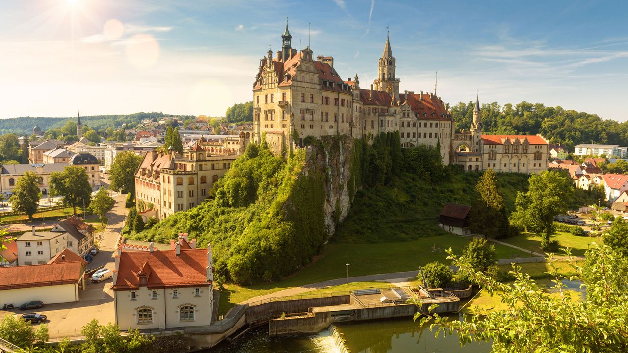 Blick auf Sigmaringen mit Hohenzollernschloss