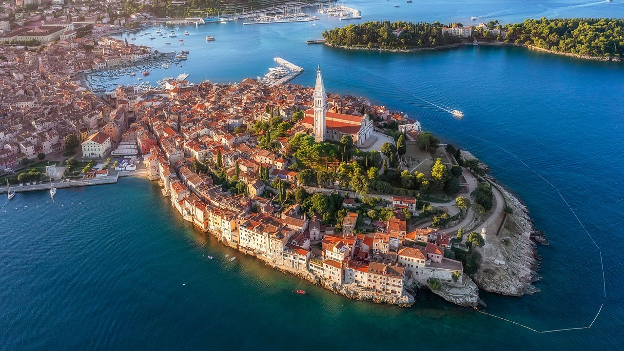 Luftaufnahme von der Altstadt von Rovinj