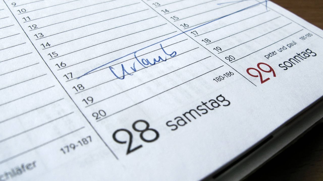 Kalender für die Urlaubsplanung