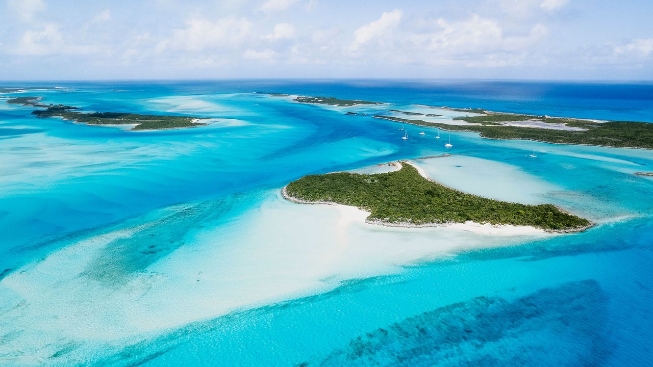 Luftaufnahme von Exuma, Bahamas