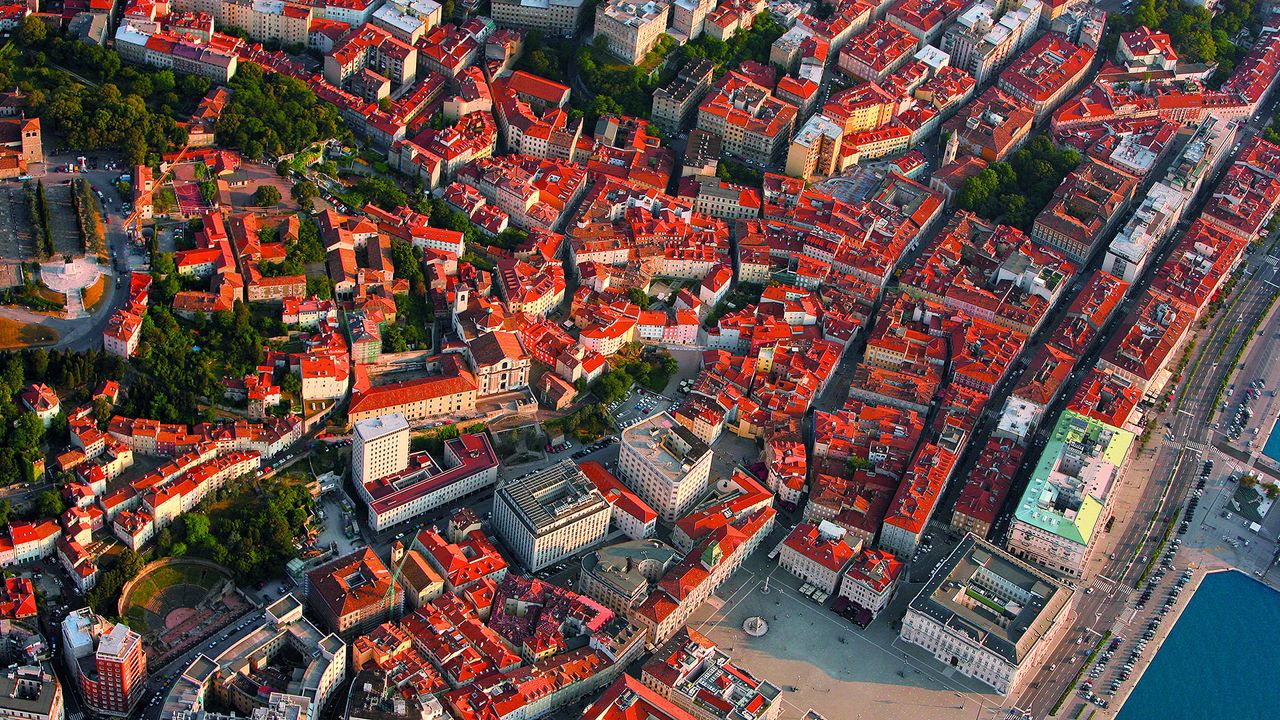 Blick von oben auf Triest