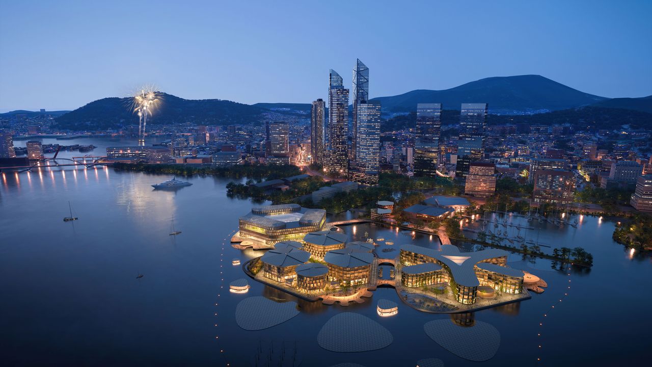 Prototyp von Oceanix im südkoreanischen Busan, Rendering