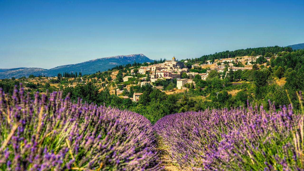 Blick aufs Dorf Aurel in der Provence