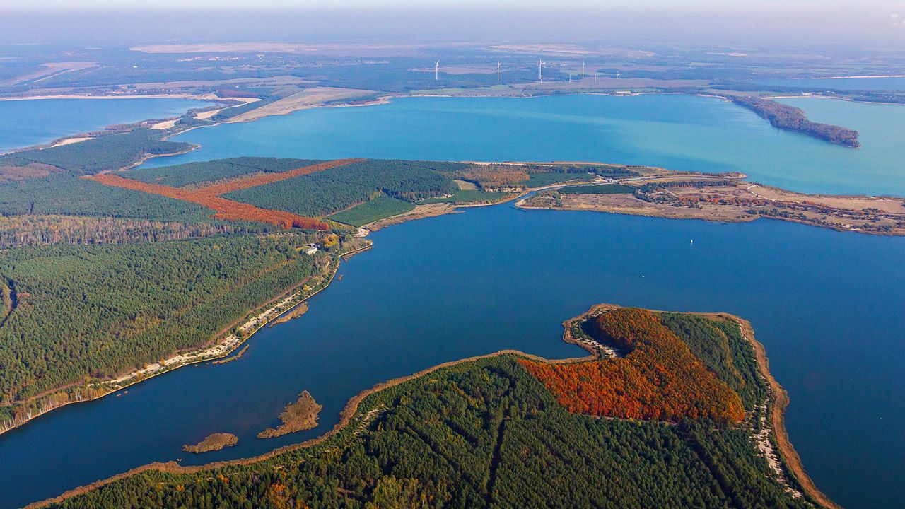 Sedlitzer See und Geierswalder See von oben