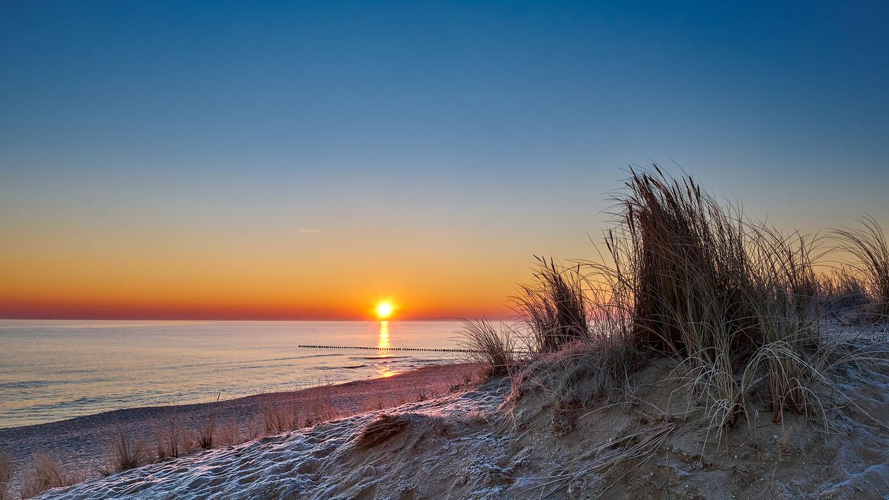 Strand auf Usedom, Sonnenuntergang