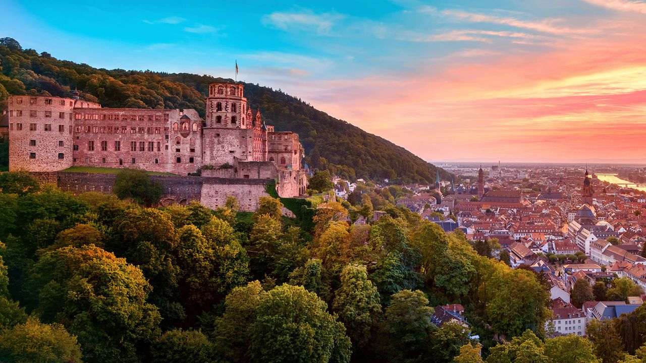 Schloss Heidelberg und Blick auf die Stadt