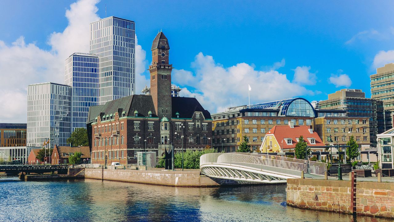 Innenstadt von Malmö, alte und neue Gebäude