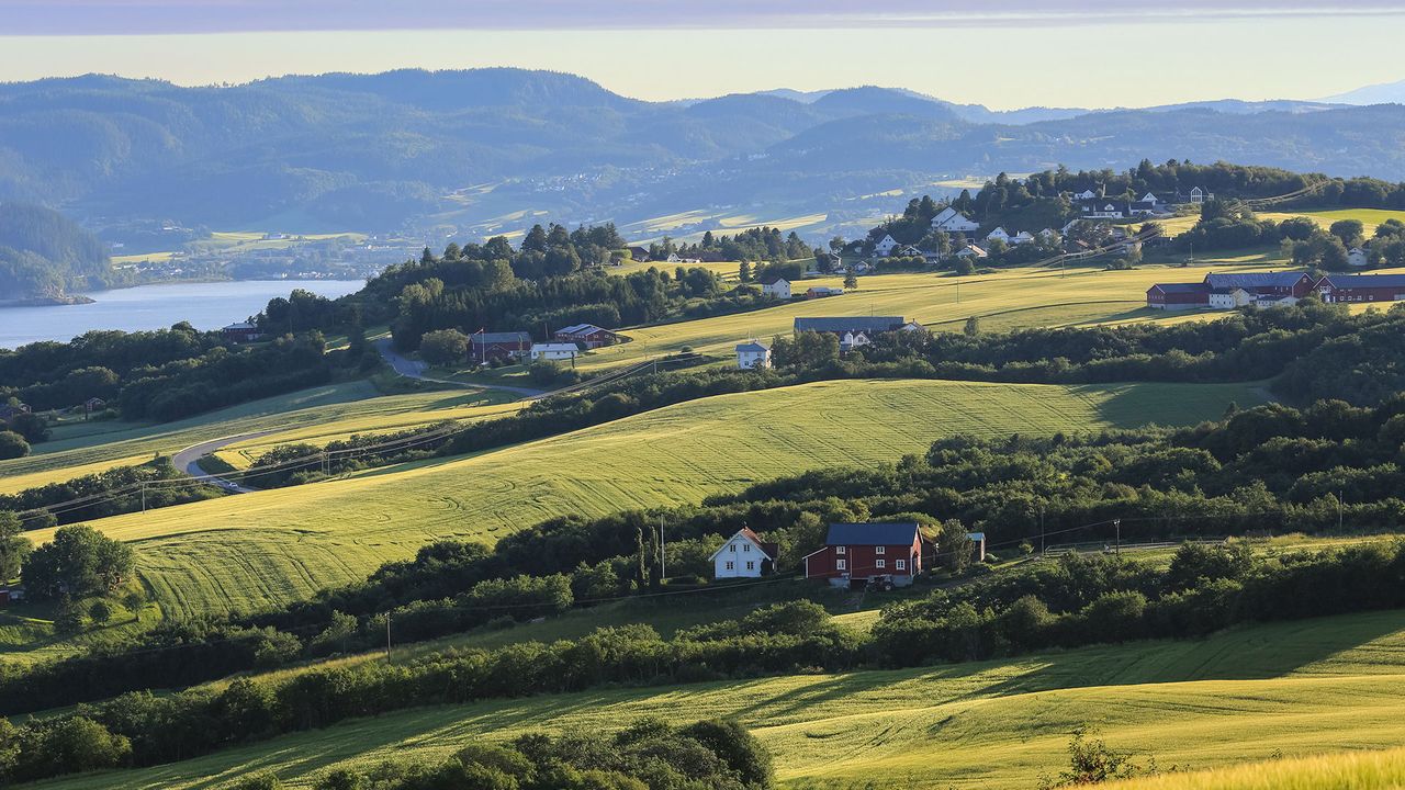Idyllische Landschaft bei Trondheim in Norwegen