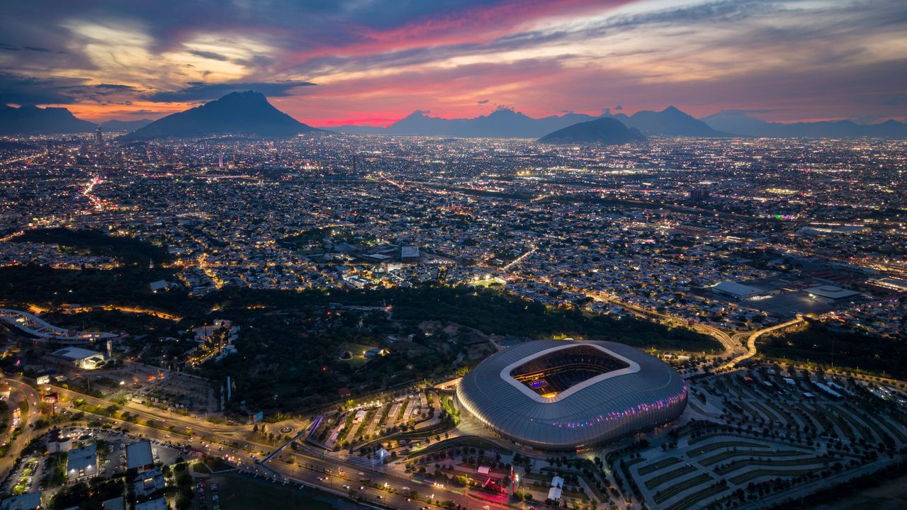 Luftaufnahme des Estadio BBVA Bancomer (Monterrey-Guadalupe)