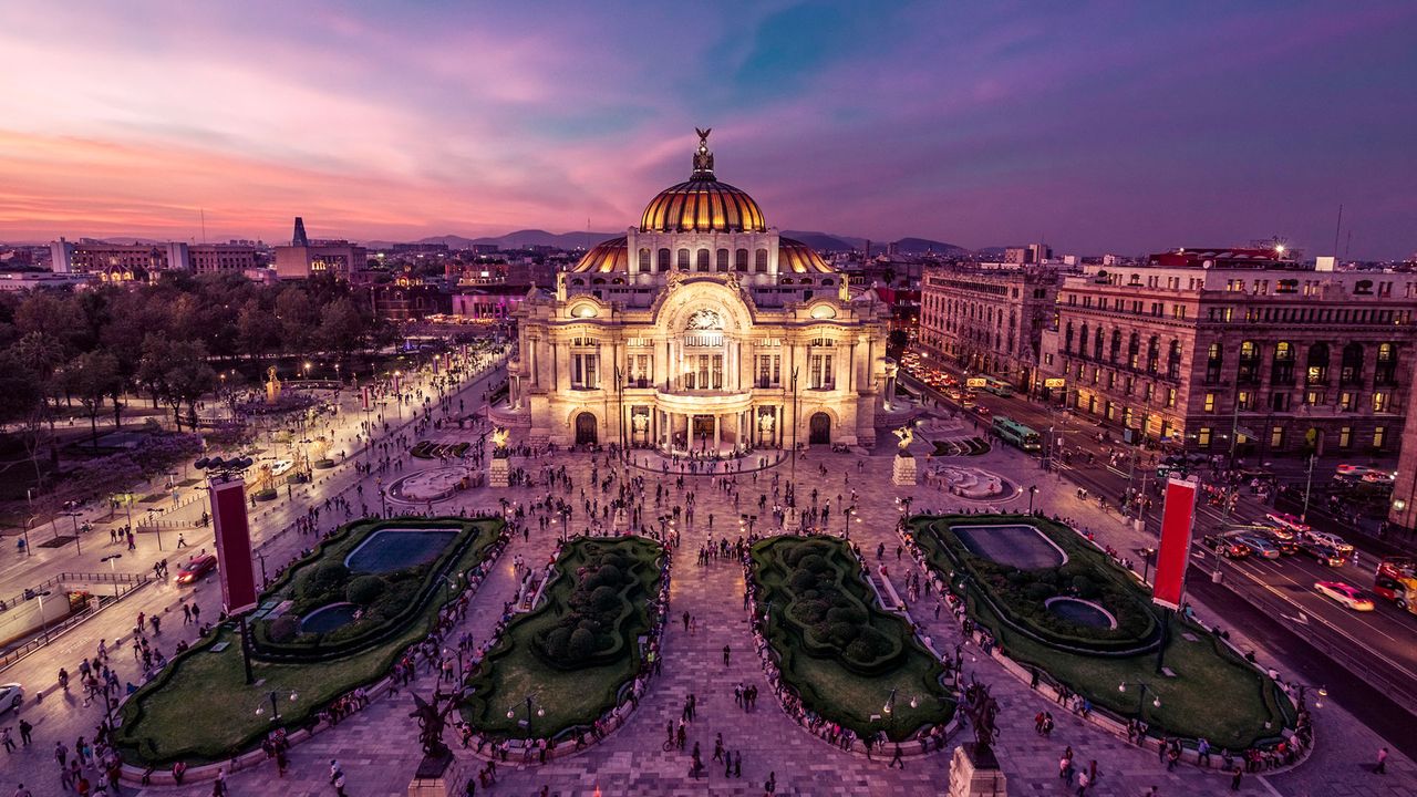 Mexiko City, Downtown bei Nacht