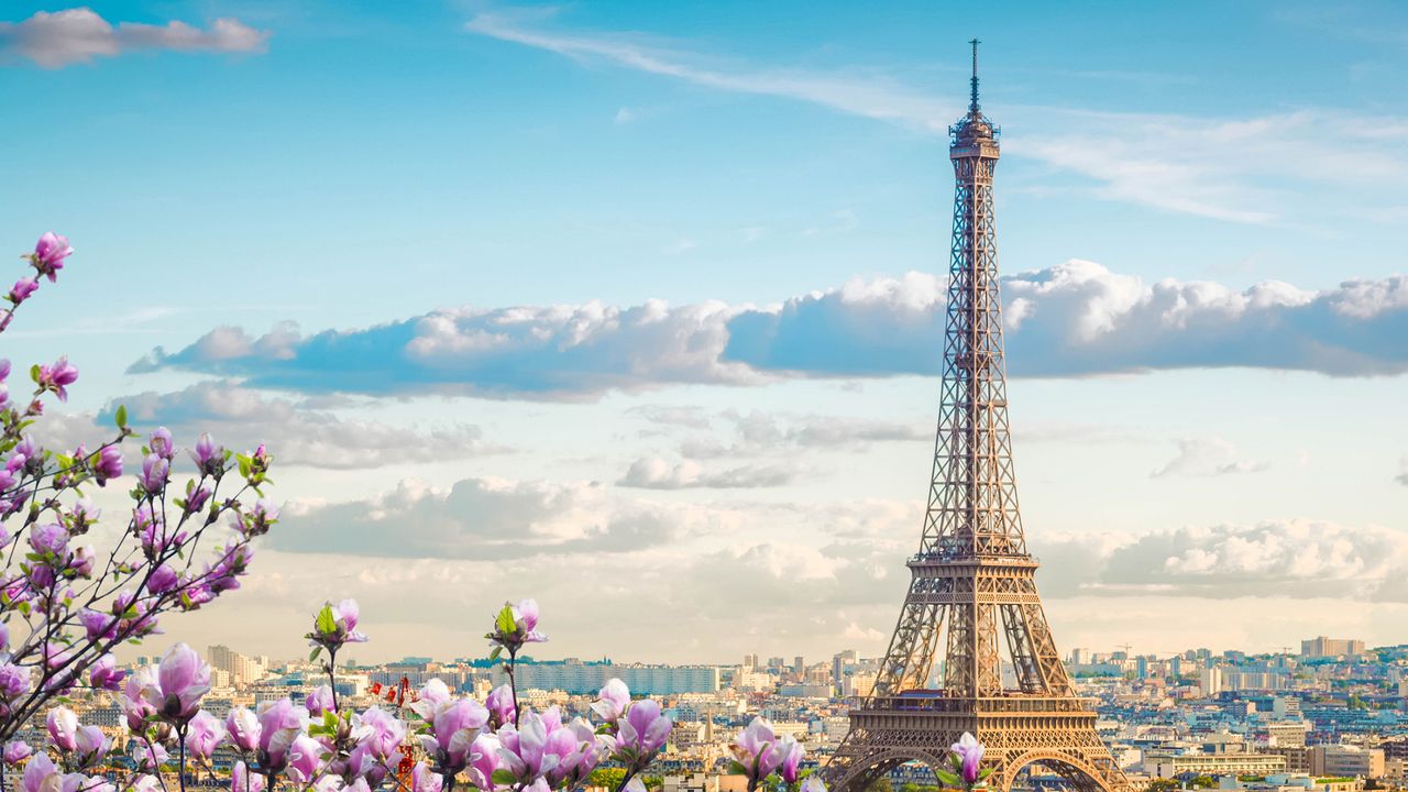 Pariser Eiffelturm in Frühling
