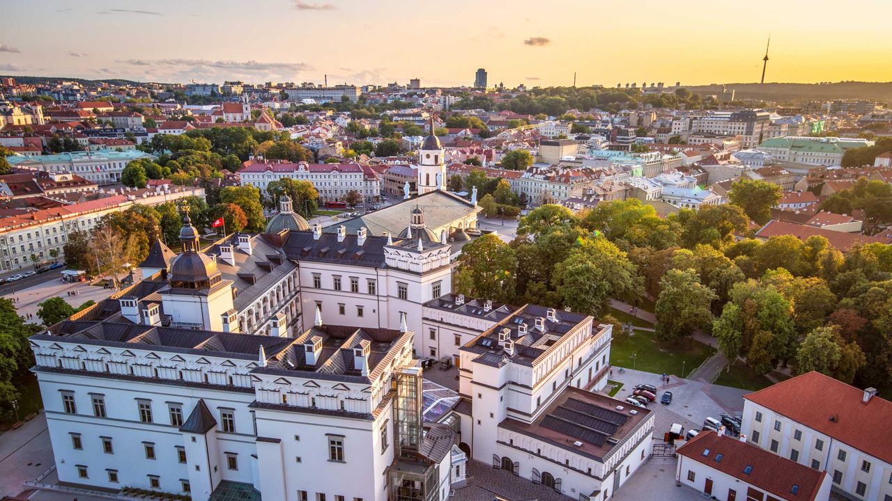 Blick auf das Schloss und die Altstadt von Vilnius