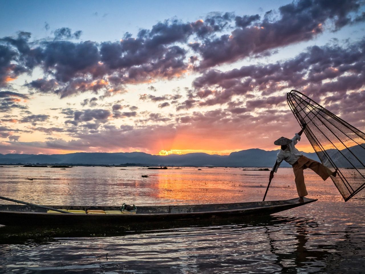 Traditioneller Fischer am Inle-See