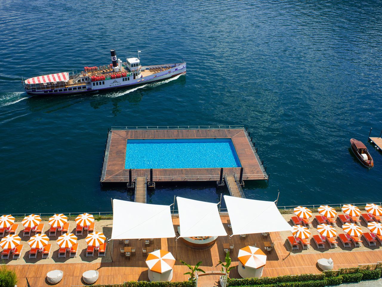 Pool des Grand Hotel Tremezzo auf dem Comer See