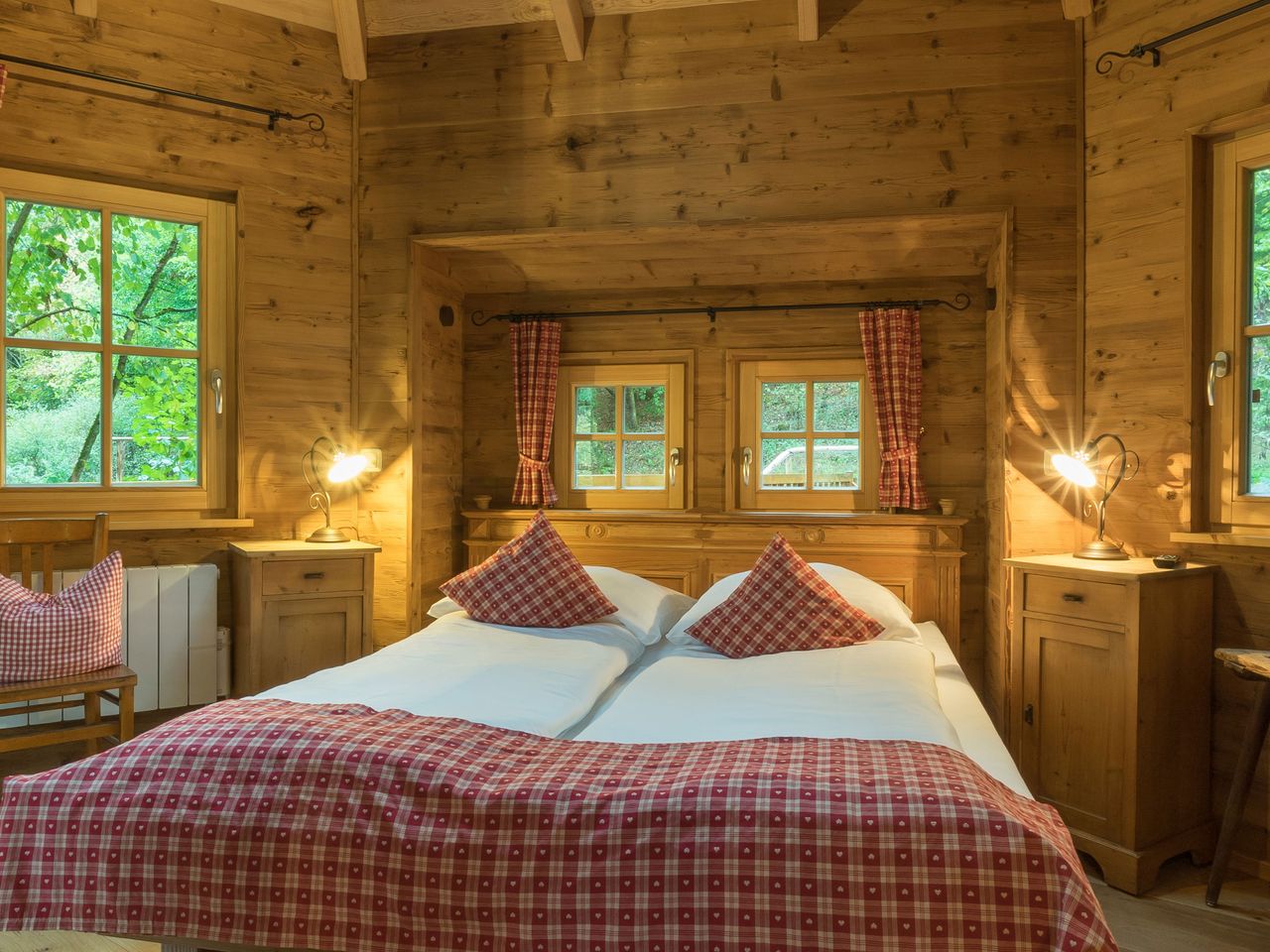 Schlafzimmer im Baumhaushotel Seemühle