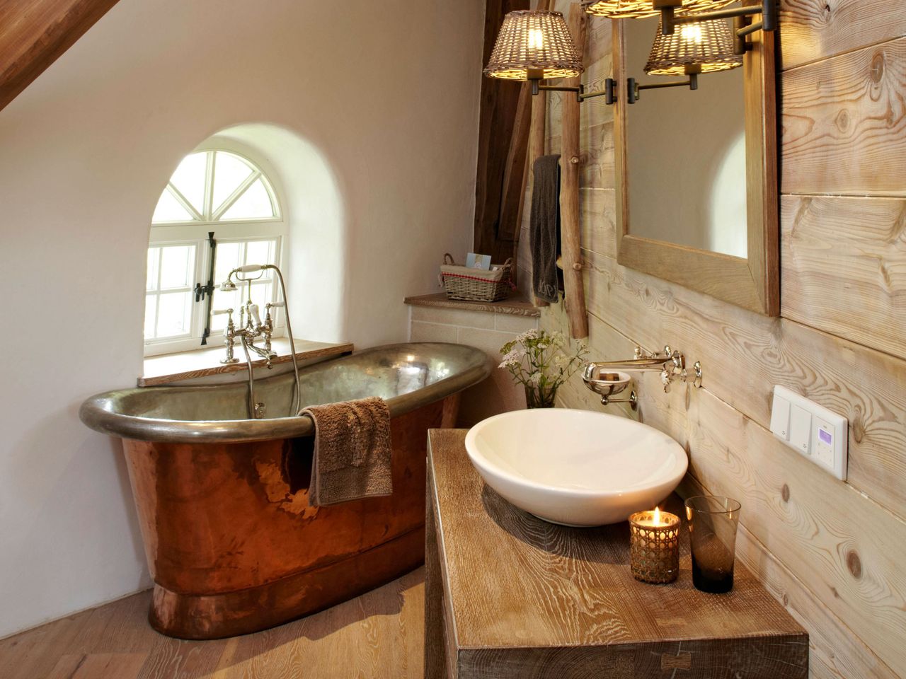 Badezimmer im Ferienhaus „Die alte Mühle"