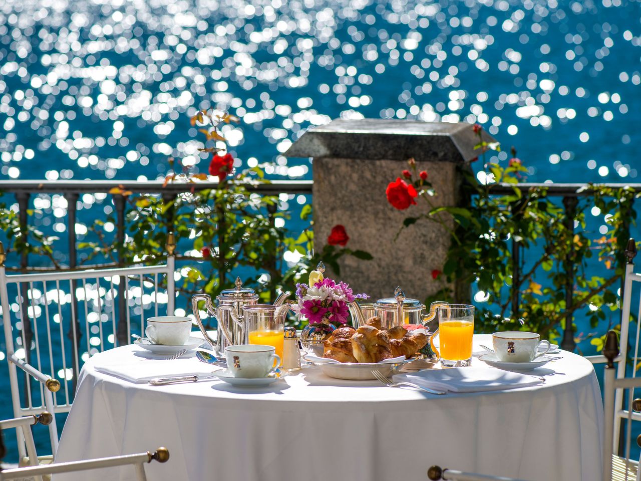 Frühstück draußen, Villa d'Este