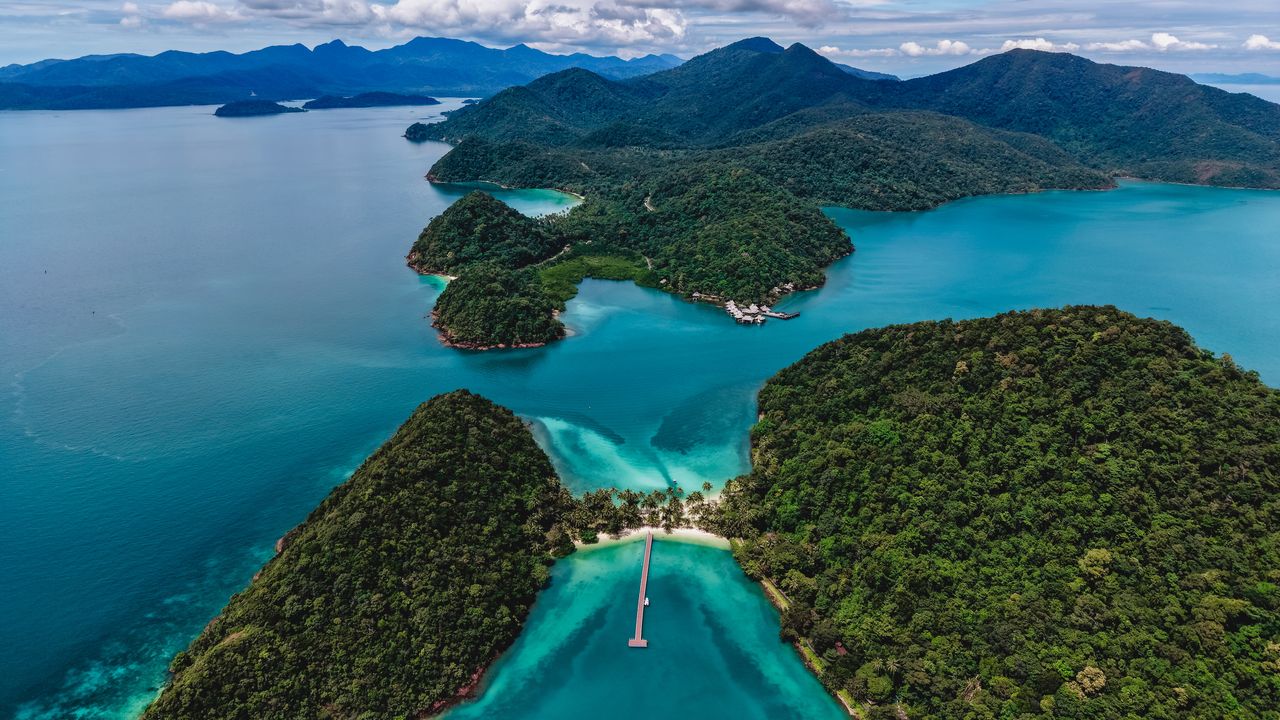 Luftaufnahme von Koh Chang und Nachbarinsel