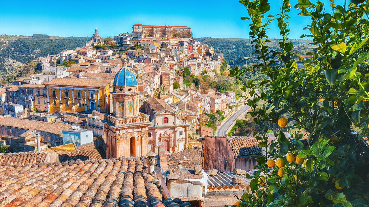 Blick auf Ragusa Ibla auf Sizilien