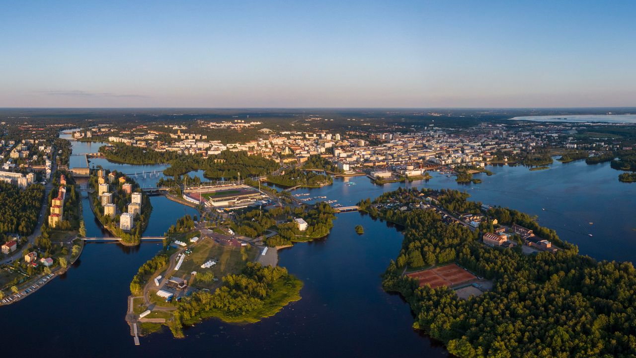 Luftbild der finnischen Stadt Oulu