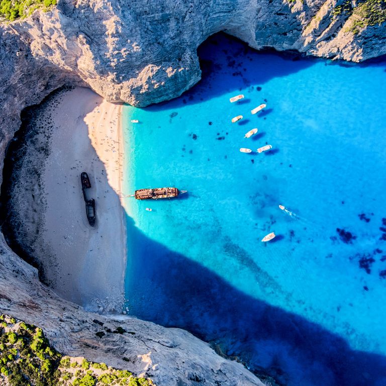 Navagio Beach, Luftaufnahme