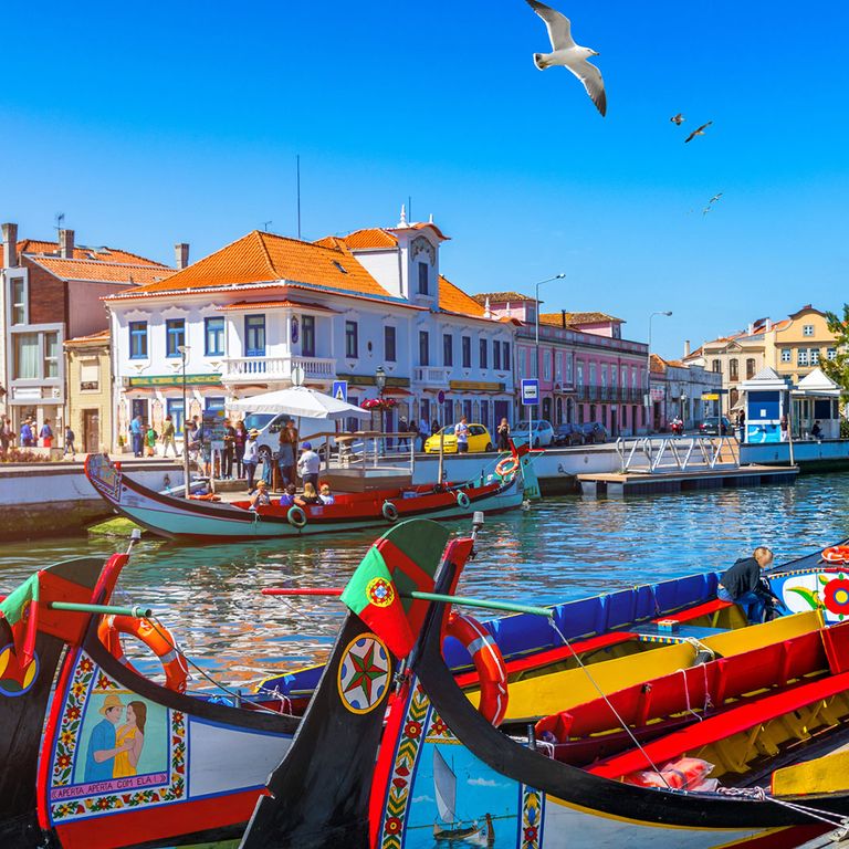Moliceiros, bunte Boote in Aveiro
