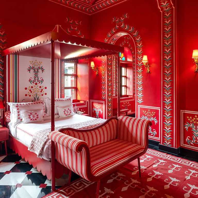 Hier zu sehen: die Suite in der Villa Palladio bei Jaipur. Suite in der Villa Palladio bei Jaipur