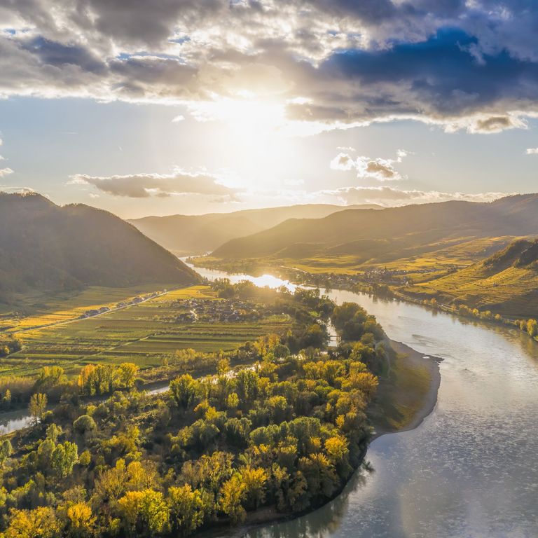 Blick auf die Donau, Wachau in Österreich