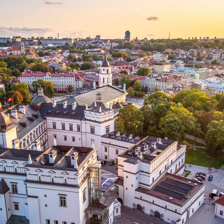 Blick auf das Schloss und die Altstadt von Vilnius
